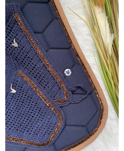 Bonnet Marine et Paillettes chocolat