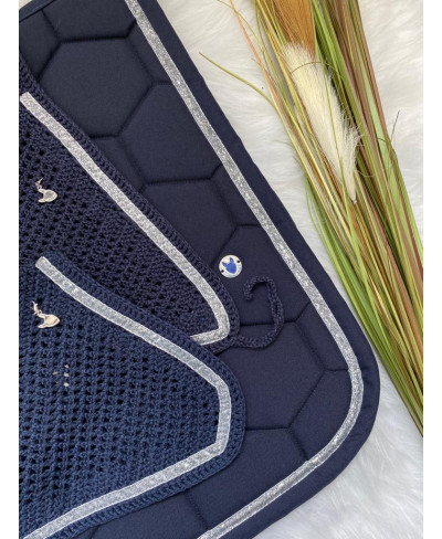 Bonnet Marine et Paillettes Argent