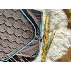 couvre-reins noir et emeraude