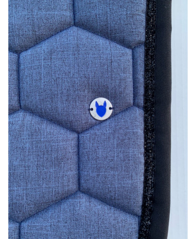 Tapis Bleu chiné et noir (270)