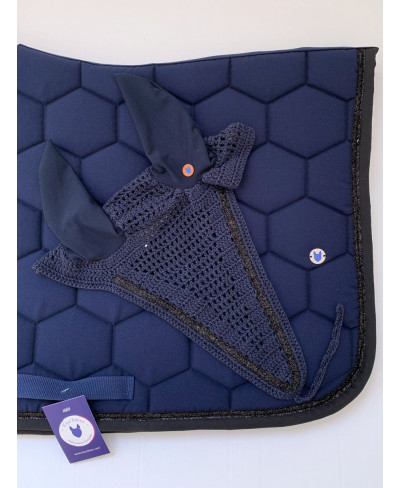 Bonnet Long FULL, Marine et Paillettes noires