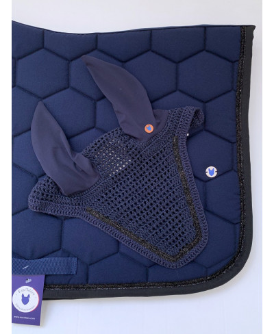 Bonnet Court FULL, Marine et Paillettes noires