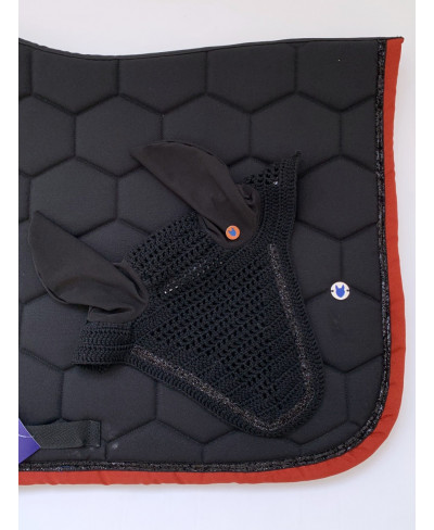 Bonnet Court FULL, Noir et Paillettes noires