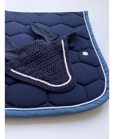 Bonnet Court COB, Marine et Blanc