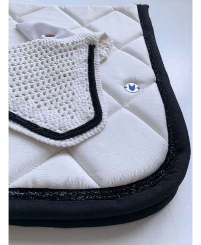 Bonnet Court Shetland blanc et noir
