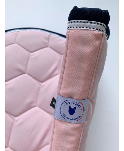 Tapis poney Rose poudré et marine