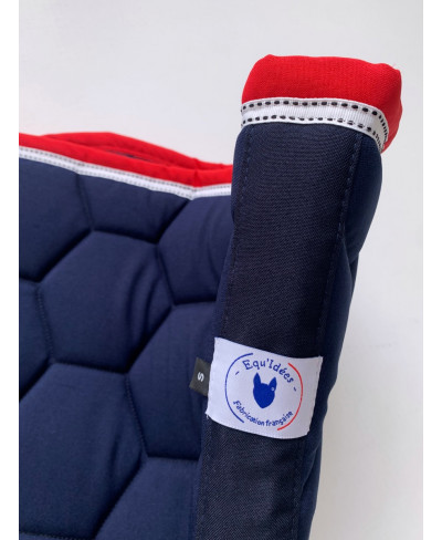 Tapis poney Marine et Rouge