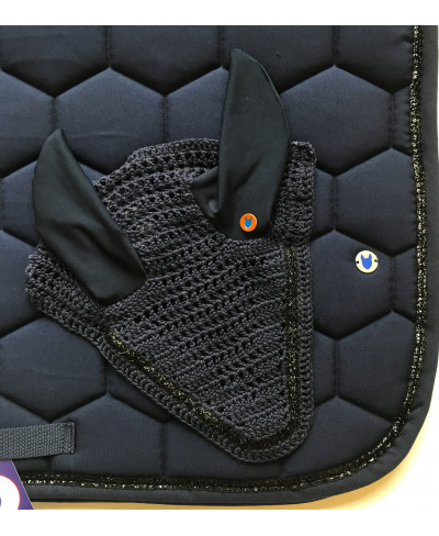Bonnet Court COB, Marine et Paillettes noires
