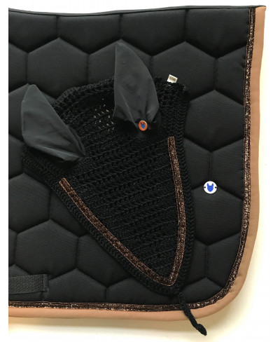 Bonnet Long COB, Noir et Paillettes chocolat
