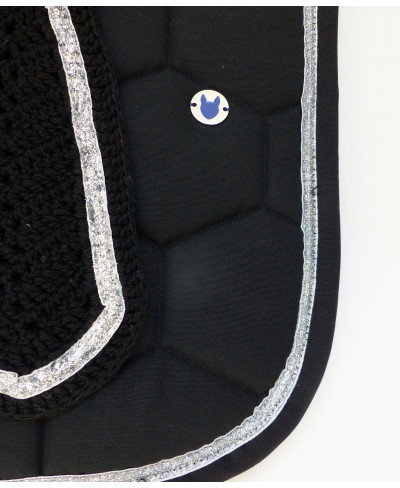 Bonnet Court COB, Noir et Paillettes Argent